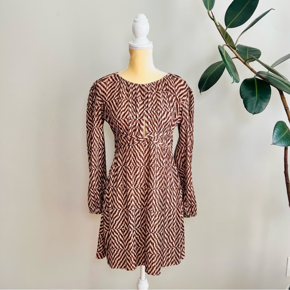 ZARA PRINTED PLEATED DRESS - Picture 5 of 11